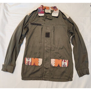 Vintage 80s French Military Jacket Sz Large Ugecoma Paris '86 Green Western